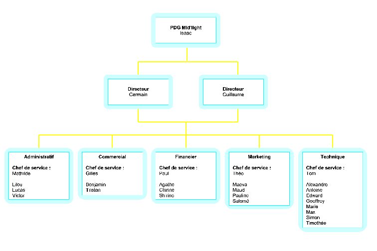 L'organigramme de Mid'Light